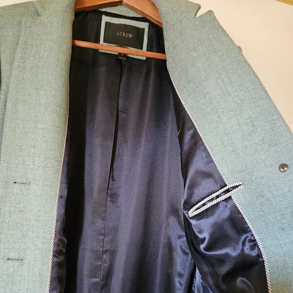 J. Crew Regent Wool Coat SZ 14 Blue - Picture 5 of 12